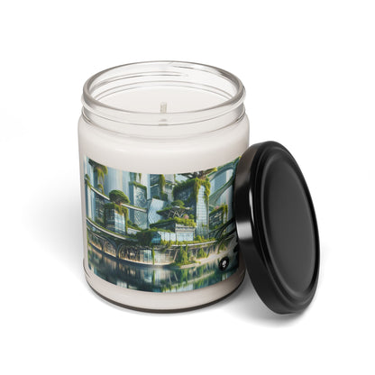 "Nature's Fusion: A Futuristic Cityscape" - The Alien Scented Soy Candle 9oz