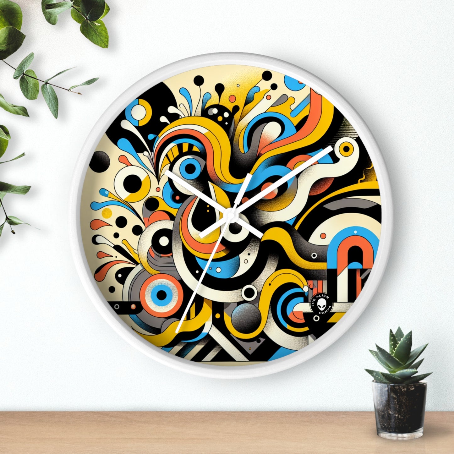 "Dada Fusion: A Whimsical Chaos of Everyday Objects" - The Alien Wall Clock Neo-Dada