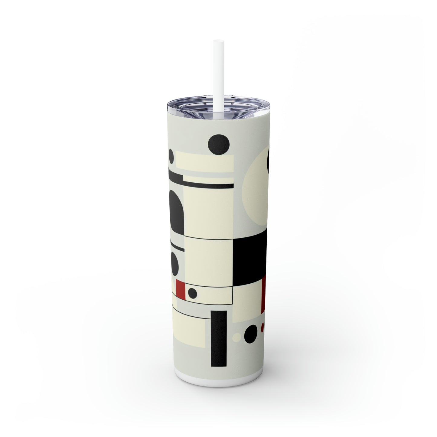 "Dynamic Balance: A Suprematist Exploration" - The Alien Maars® Skinny Tumbler with Straw 20oz Suprematism