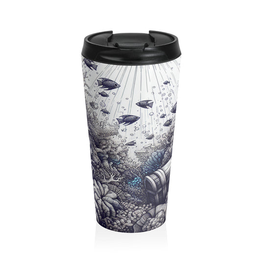 "Encantamiento submarino: El tesoro escondido" - Taza de viaje de acero inoxidable The Alien