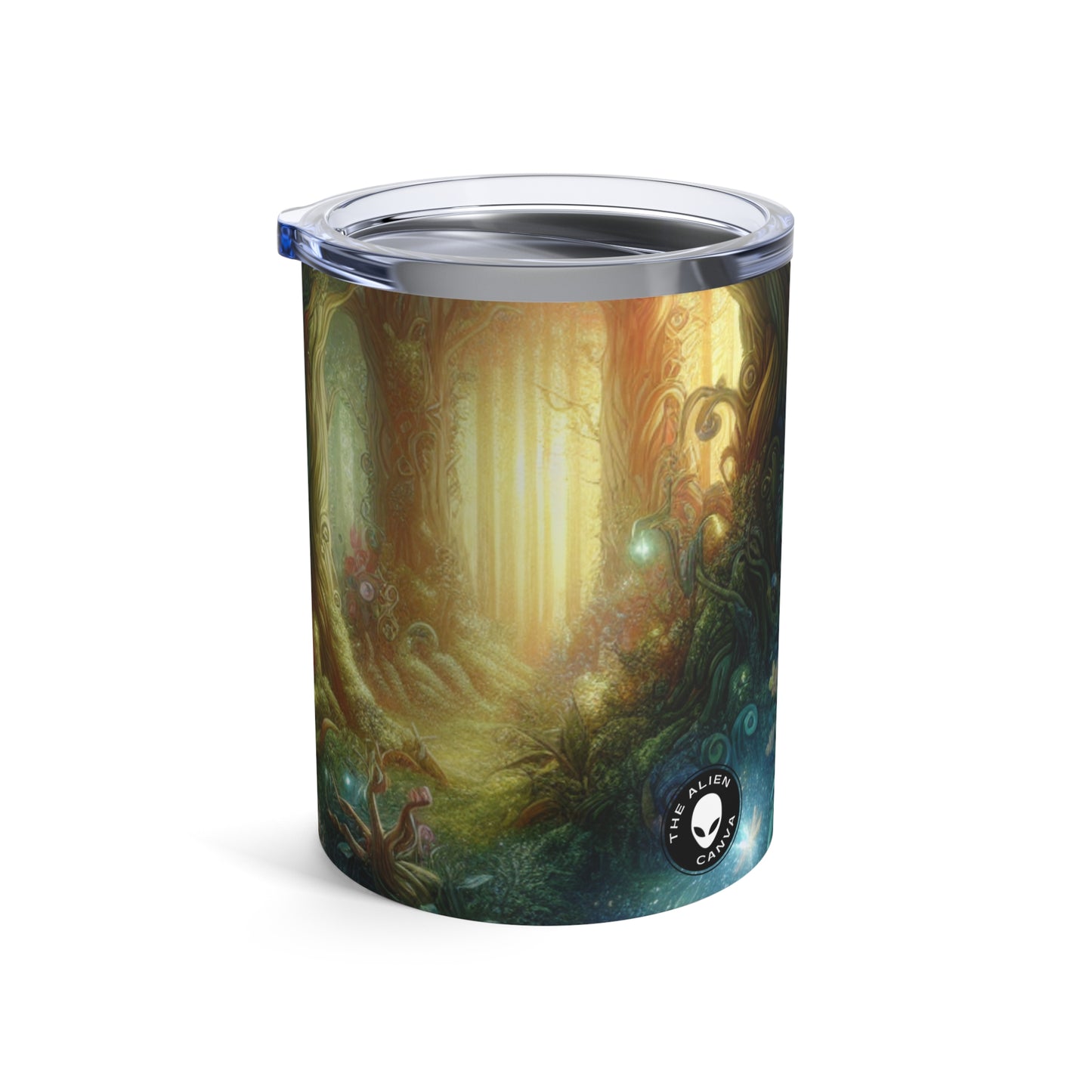 Forêt enchantée : fleurs lumineuses et êtres mystiques - Le verre Alien 10 oz