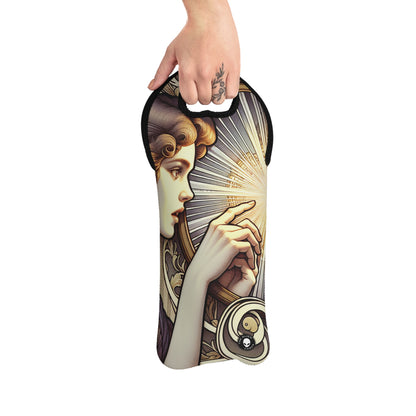 "Reflection of Beauty" - The Alien Wine Tote Bag Art Nouveau