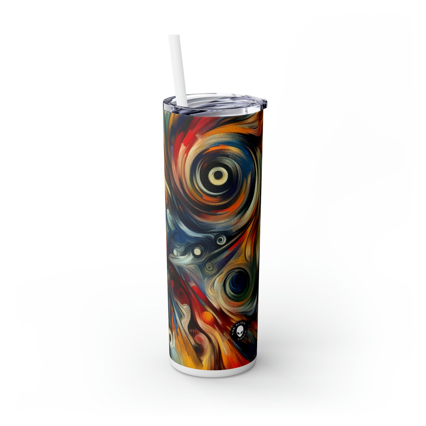 "Tempestuous Majesty" - The Alien Maars® Skinny Tumbler with Straw 20oz Expressionism