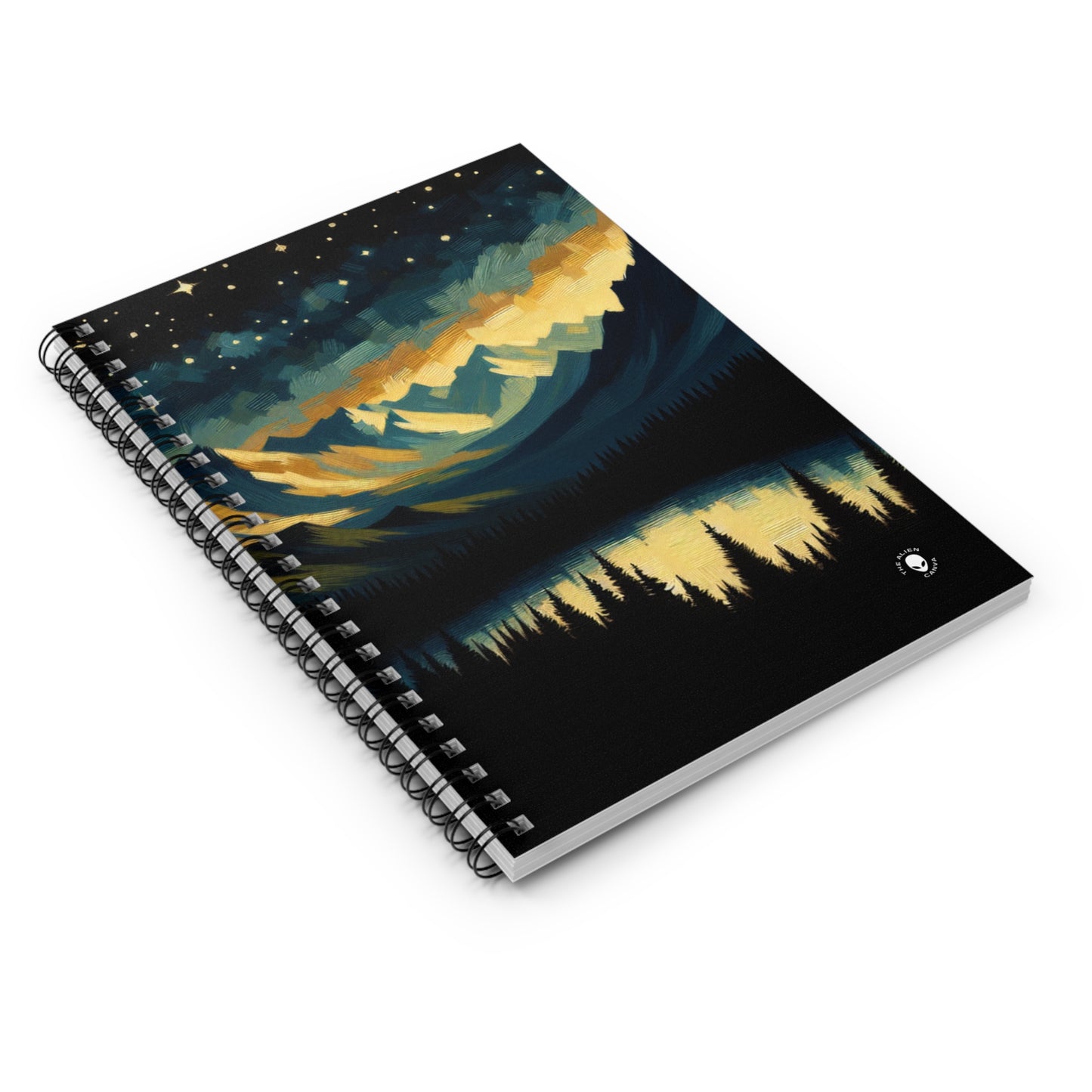 "Silent Sentinel of the Shadowed Woods" - The Alien Spiral Notebook (Ruled Line) Tenebrism