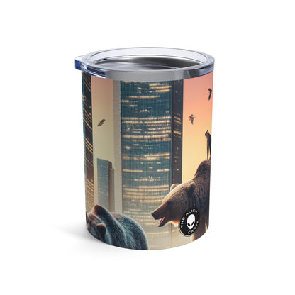 « Zoologie urbaine : un paysage urbain surréaliste » - Le verre Alien 10oz