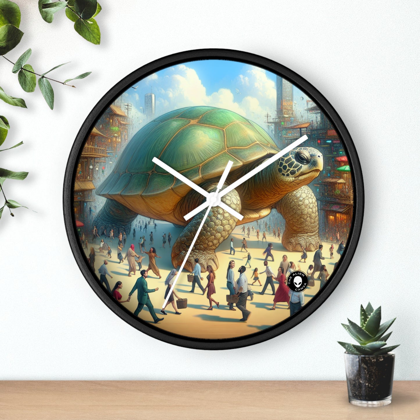 "Marvelous Turtle in the City" - The Alien Wall Clock