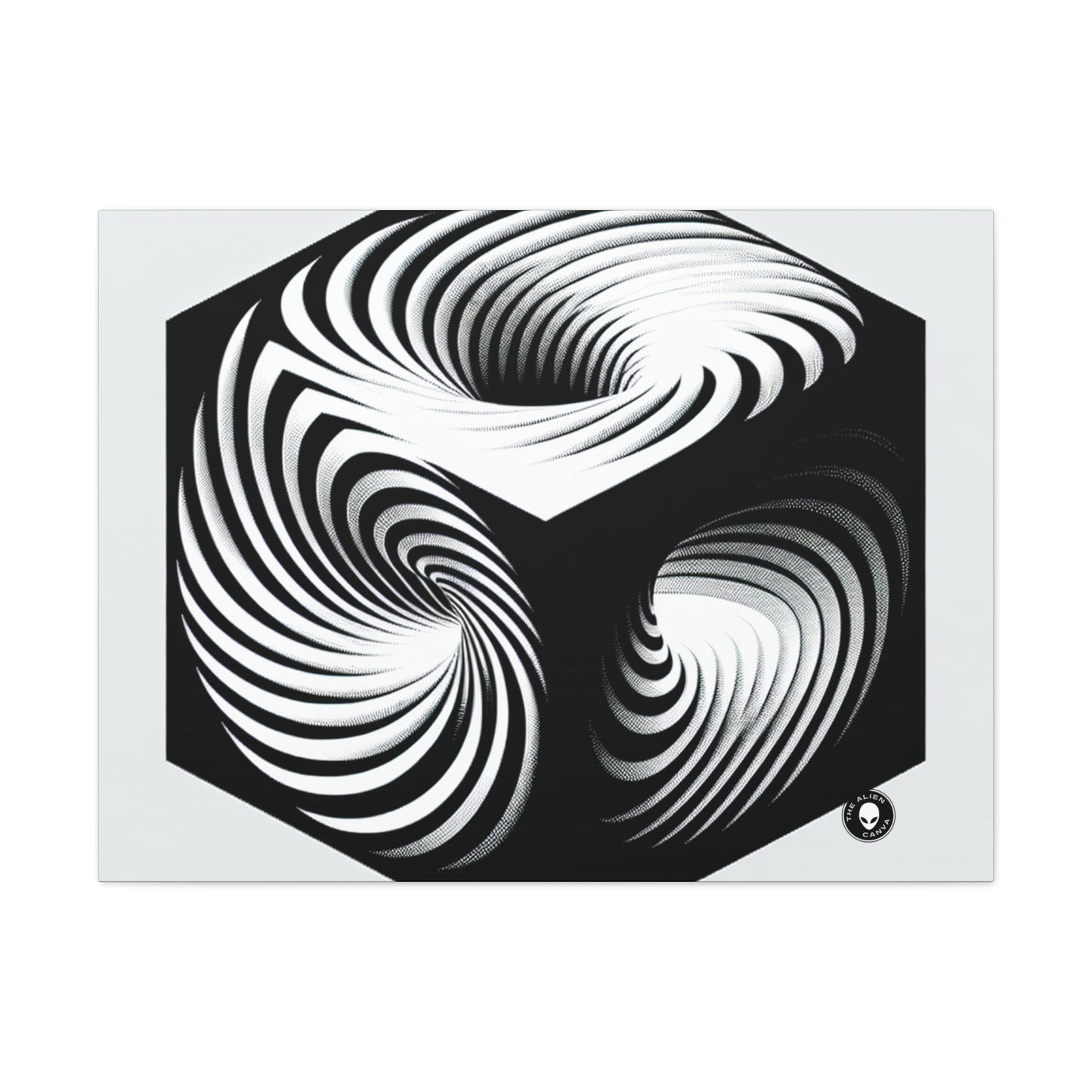 "Convolutional Cube: An Optical Illusion of Unceasing Movement" - The Alien Canva Op Art