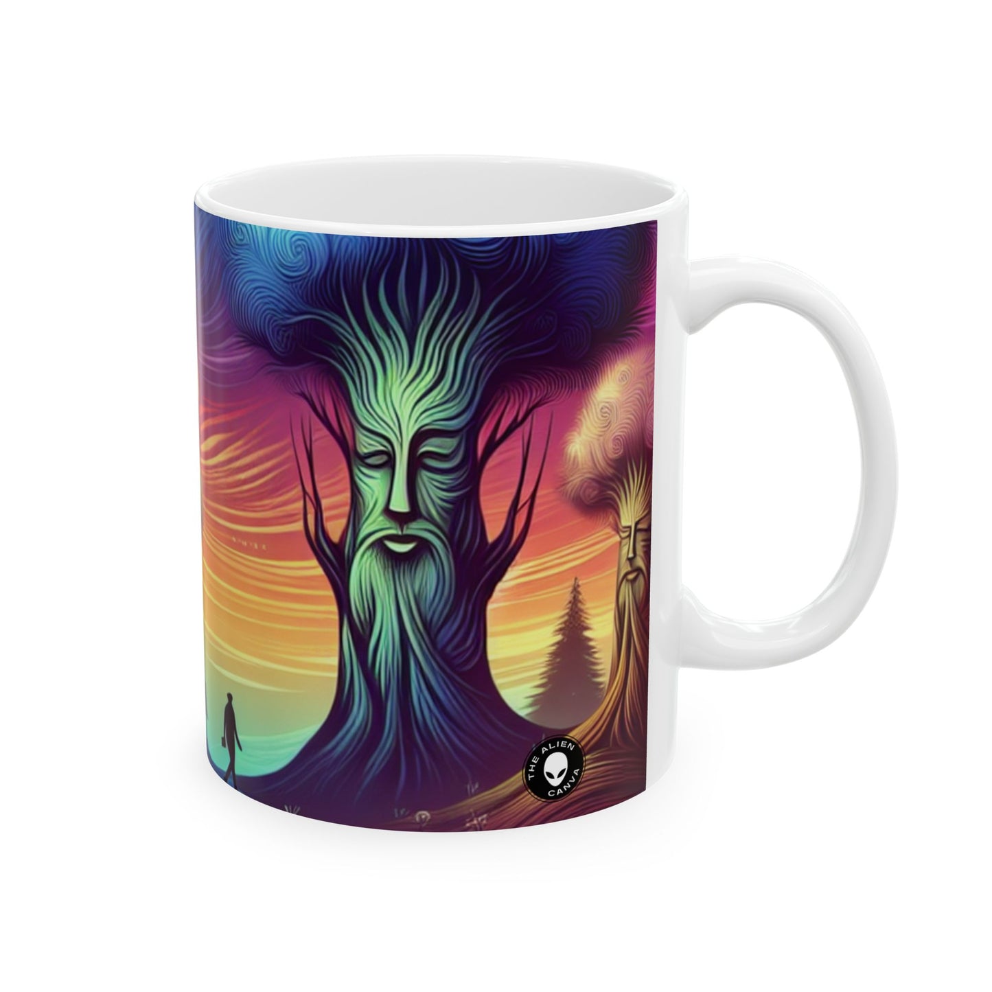 "Árboles susurrantes: secretos del bosque místico" - Taza de cerámica The Alien 11oz