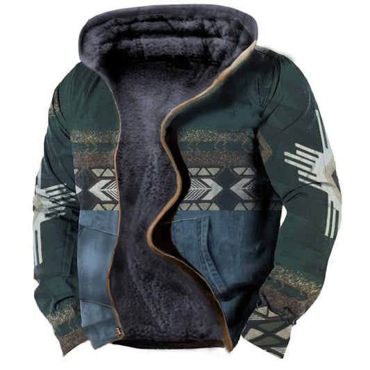 Sudadera con capucha estampada con capucha de invierno para hombre