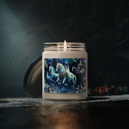 "Enchanted Underwater Realm: Mermaids and Seahorses" - The Alien Scented Soy Candle 9oz