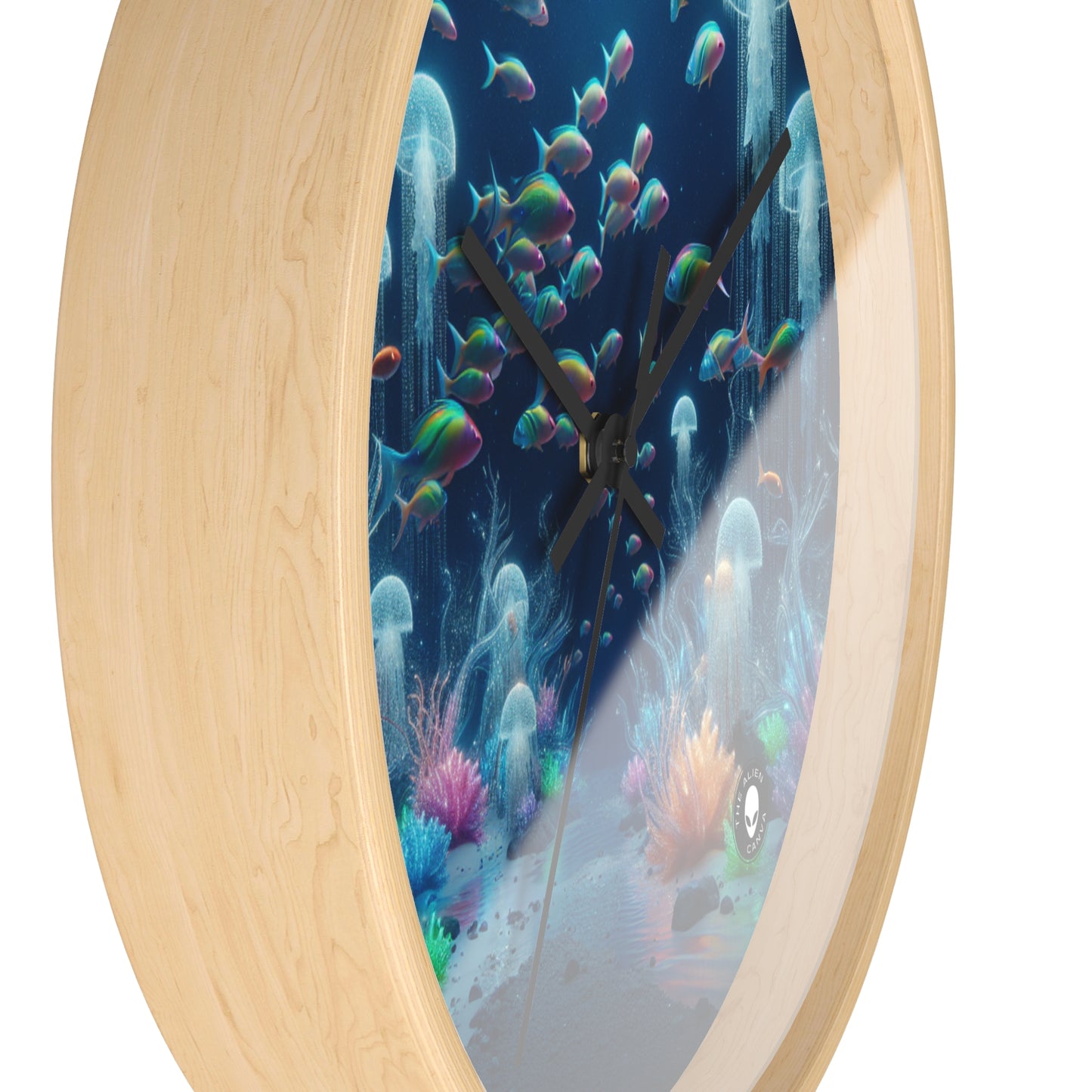 "Neon Dreams: The Underwater Wonderland" - The Alien Wall Clock