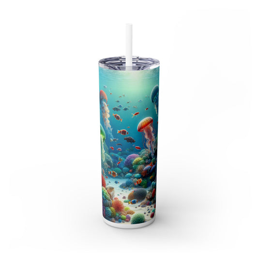 « Jellyfish Fantasy » - Le verre fin Alien Maars® avec paille 20 oz