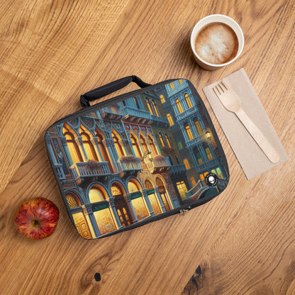 "Venetian Night: A Luminous Street Scene" - The Alien Lunch Bag Venetian School