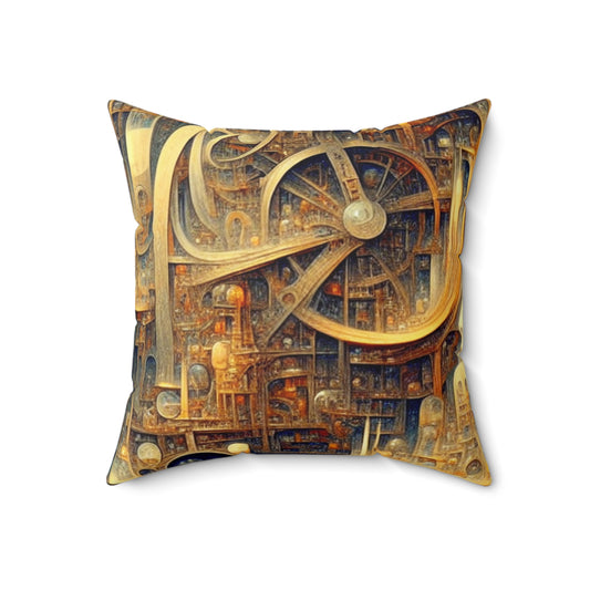 "Unity in Vibrant Harmony: An Abstract Metaphysical Exploration"- The Alien Spun Polyester Square Pillow Metaphysical Art