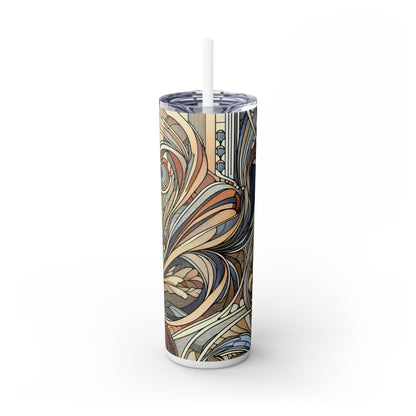 "Nature's Muse: Art Nouveau Woman" - The Alien Maars® Skinny Tumbler avec paille 20oz Art Nouveau