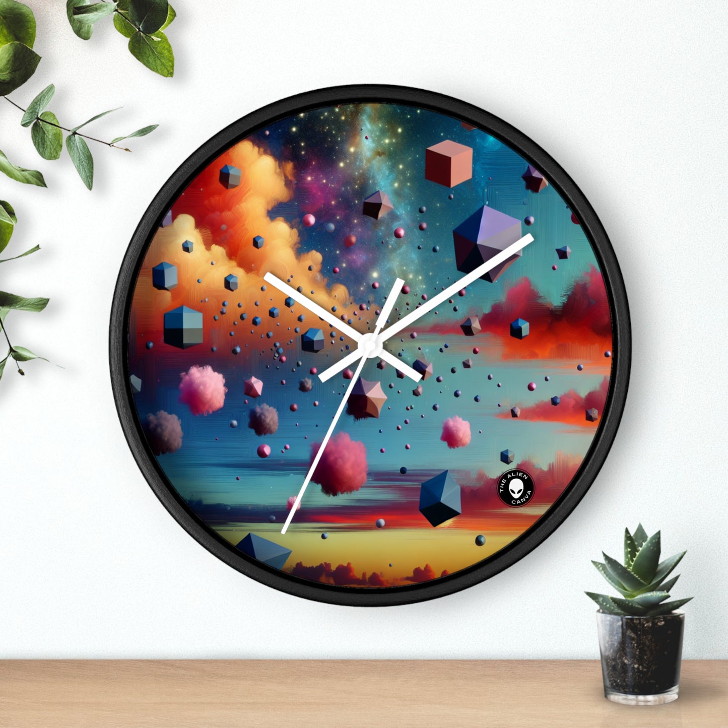 "Floating Dimensions: A Surreal Sky" - The Alien Wall Clock