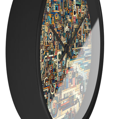 "Neon Nights: Art Brut Reflection of Urban Chaos" - The Alien Wall Clock Art Brut