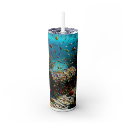 "Jeweled Depths: Discover the Hidden Treasure" - The Alien Maars® Skinny Tumbler with Straw 20oz