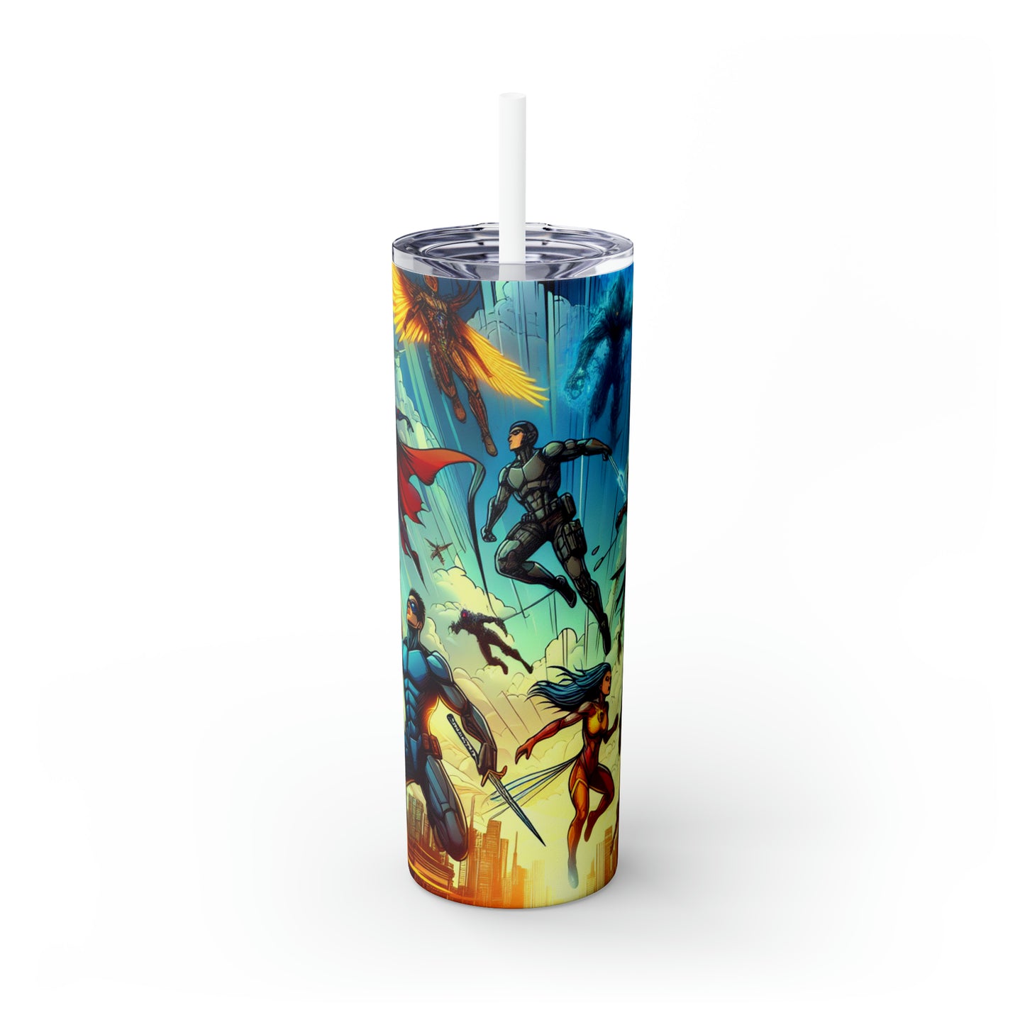 "Marvelous Mission: Save the World!" - The Alien Maars® Skinny Tumbler with Straw 20oz