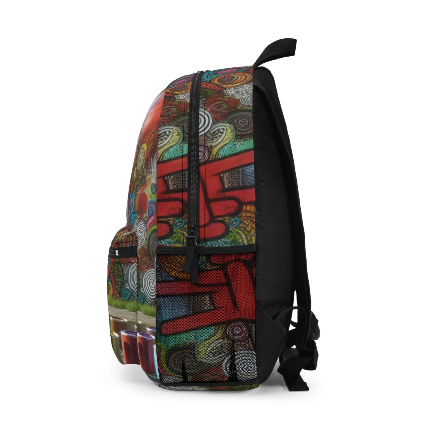 "Galactic Graffiti: Une fresque cosmique de Street Art" - The Alien Backpack Street Art