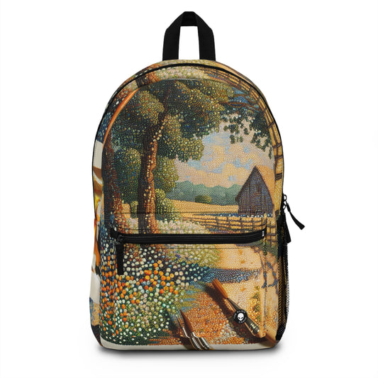 "Autumn Bliss: Pointillism Forest" - The Alien Backpack Pointillism