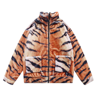 Printed Plush Cotton Coat Jacket Men