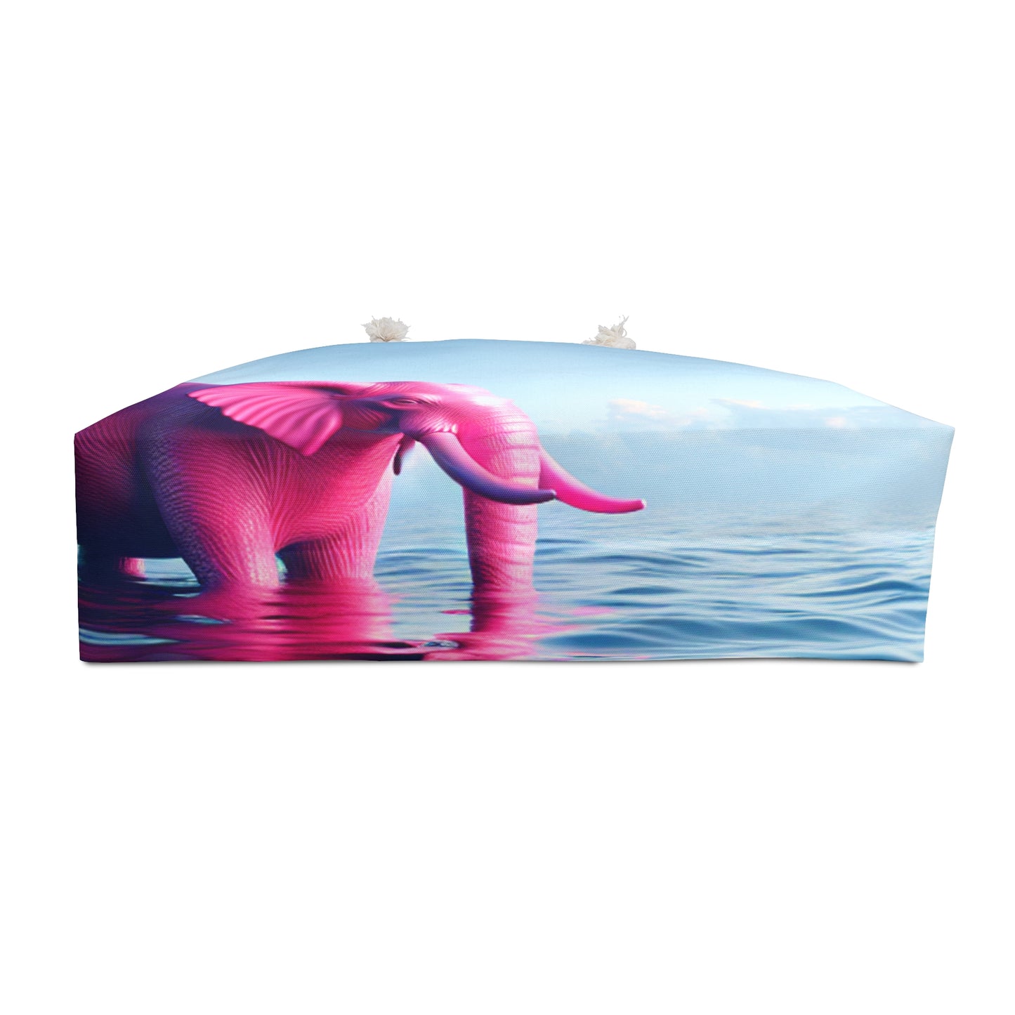 "El elefante rosa en el mar azul profundo" - The Alien Weekender Bag Un elefante rosa flotando en el océano