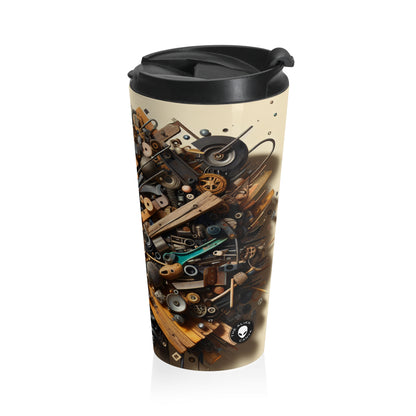 "Nature's Harmony: Assemblage Art with Found Objects" - The Alien Stainless Steel Travel Mug Assemblage Art