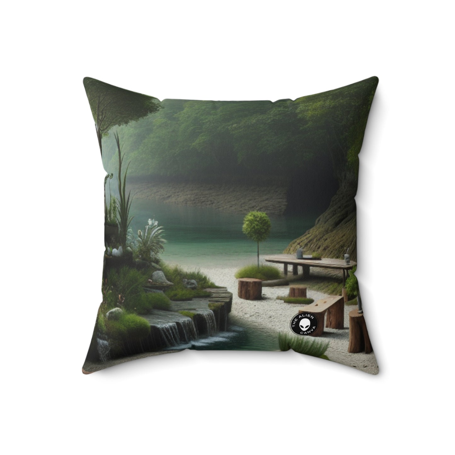 "Renewal Recycled: An Interactive Environmental Sculpture"- The Alien Spun Polyester Square Pillow Environmental Sculpture