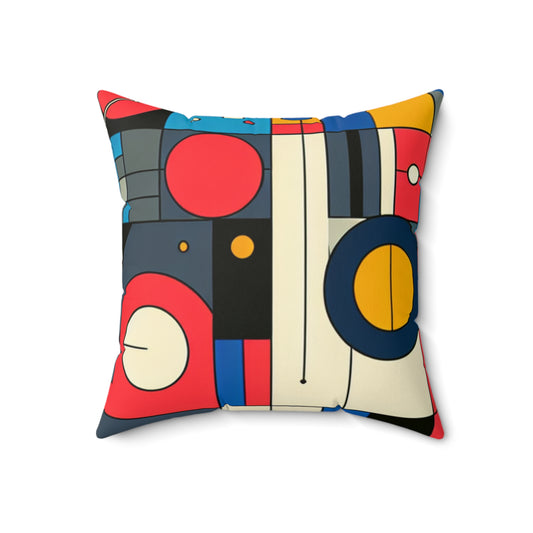 "Harmony in Nature: Geometric Abstraction"- The Alien Spun Polyester Square Pillow Geometric Abstraction