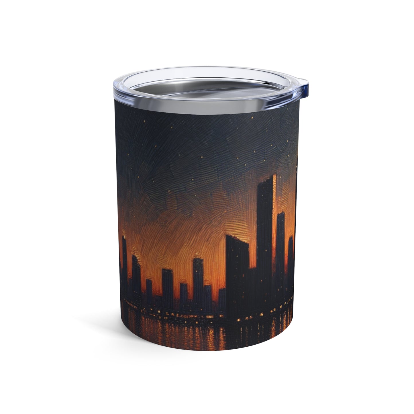 "The City Aglow" - The Alien Tumbler 10oz Post-Impressionism Style