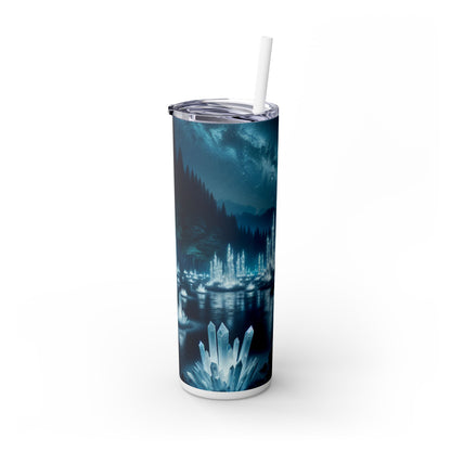 "Crystal Grove: Starlit Reflections" - The Alien Maars® Skinny Tumbler with Straw 20oz