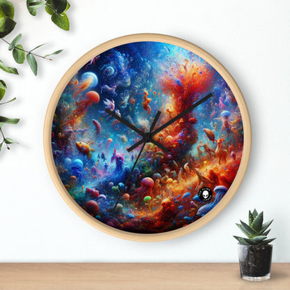 "Glowing Coral Dance Party" - The Alien Wall Clock