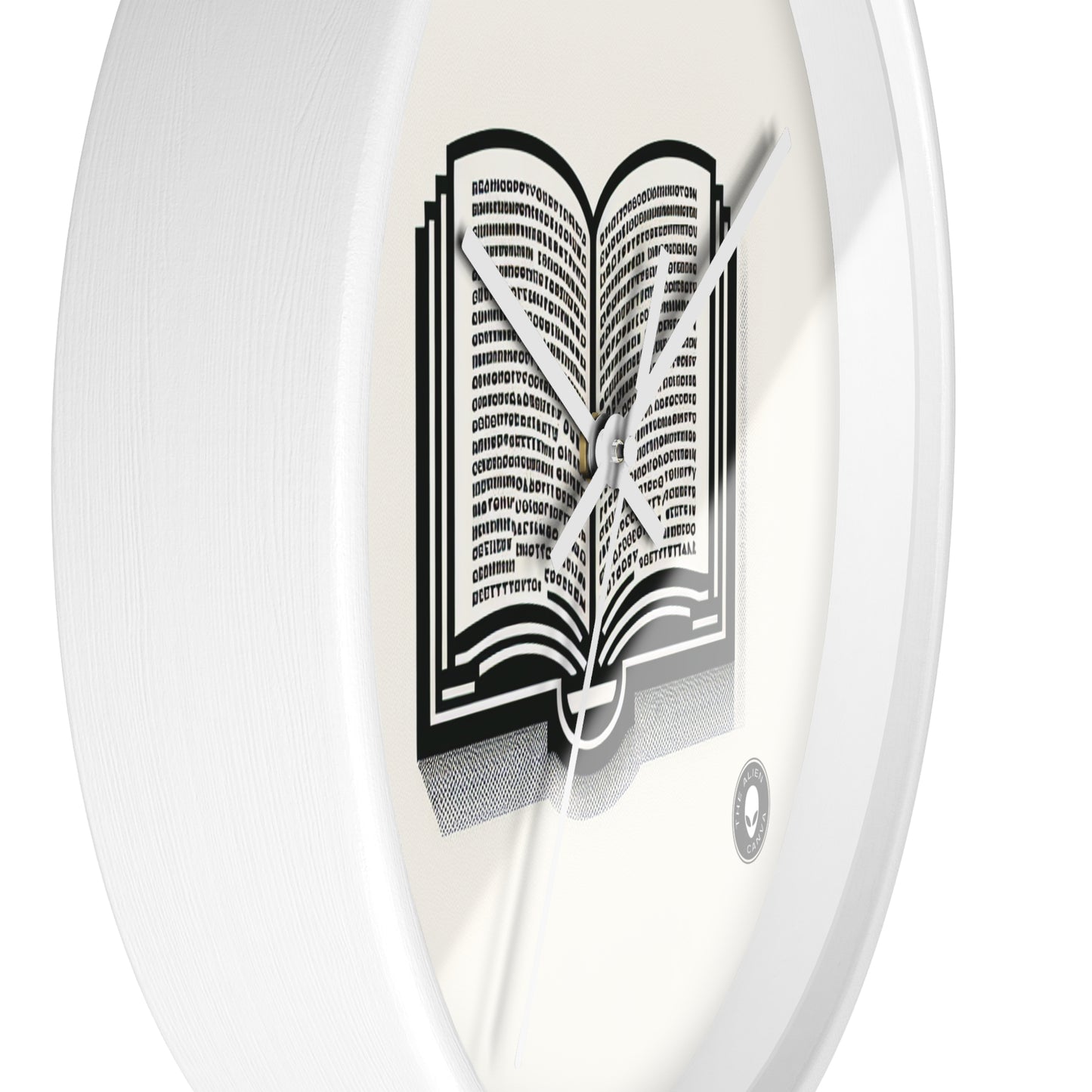 "A Singular Story: Monochrome Typography" - The Alien Wall Clock Minimalism