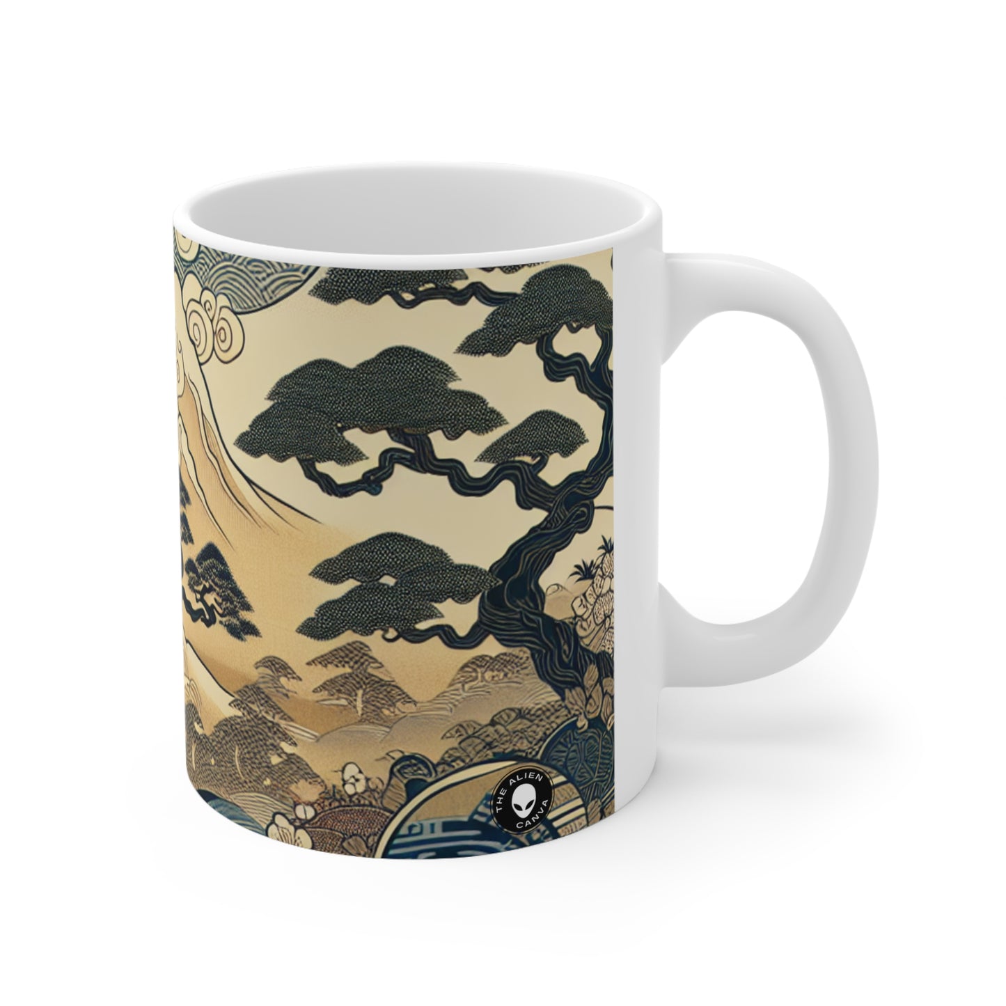 "Les rêves festifs d'Edo" - La tasse en céramique Alien 11oz Ukiyo-e (impression sur bois japonaise)