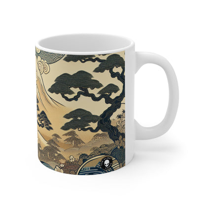 "Los sueños festivos de Edo" - Taza de cerámica The Alien 11oz Ukiyo-e (impresión en madera japonesa)