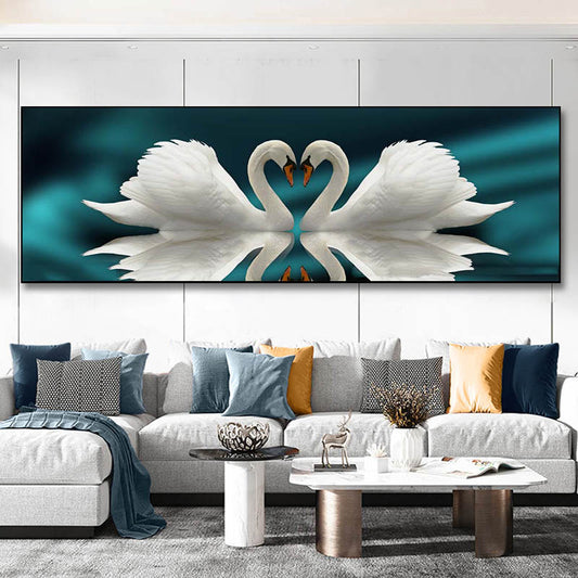 Swan Painting Decorative Art Poster