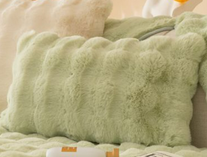 Coussin de canapé moderne en peluche de lapin épaissi d'hiver