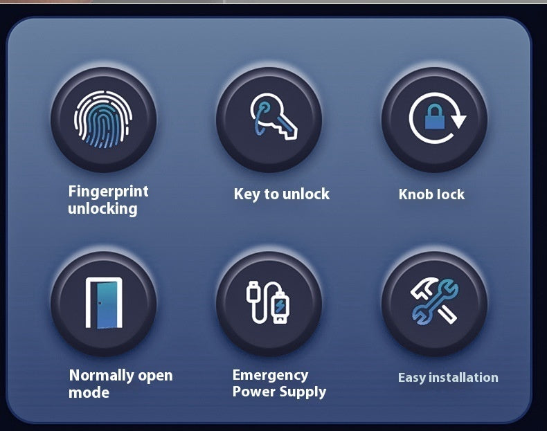 Serrure de porte ronde intelligente, serrure à bille, serrure intelligente domestique, une prise ouverte, serrure à empreintes digitales