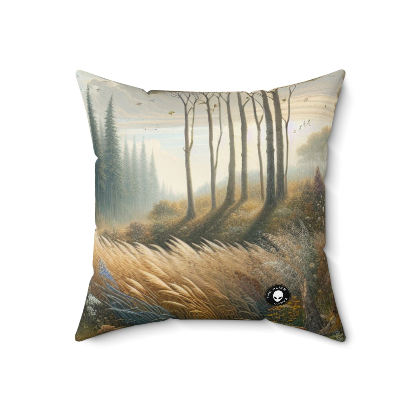 "Rebirth and Decay: A Sustainable Art Installation"- The Alien Spun Polyester Square Pillow Environmental Art