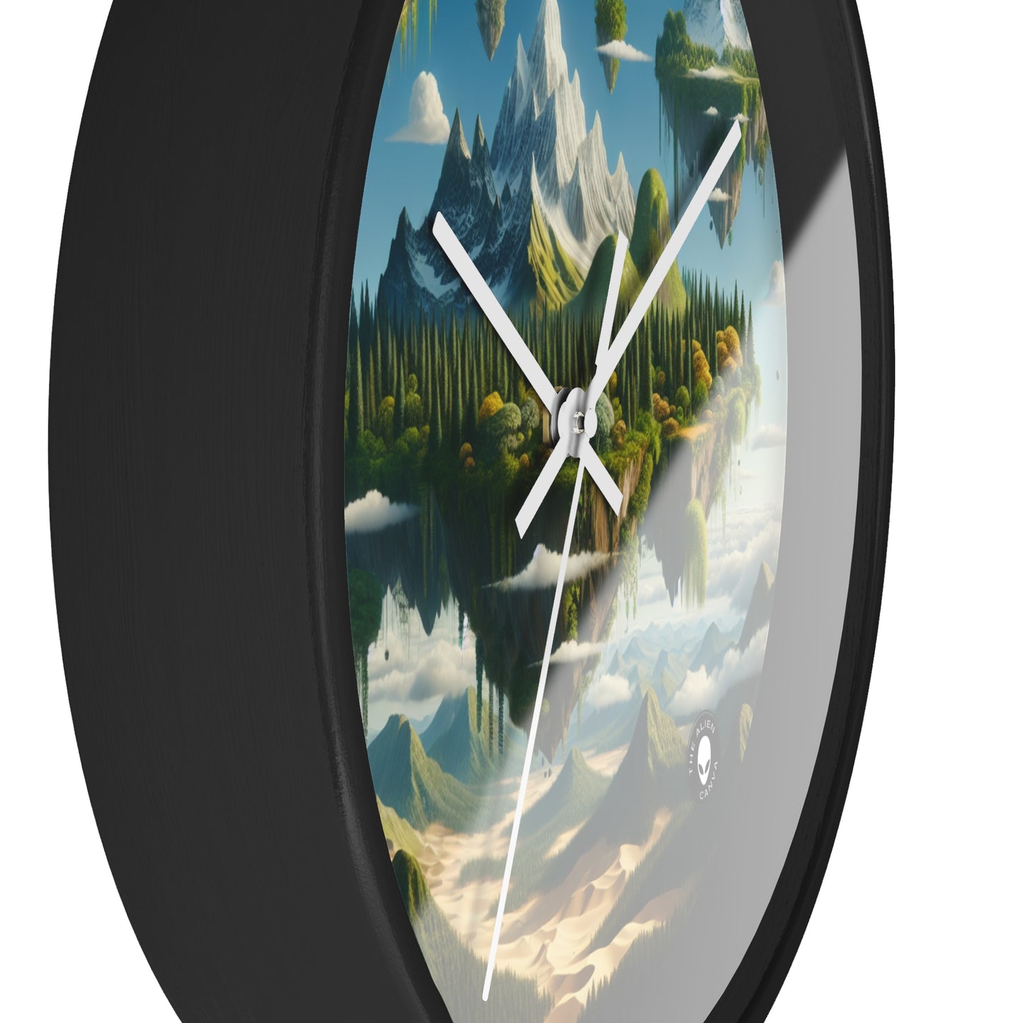 "Elemental Isles: A Dreamlike Journey through Nature's Wonders" - The Alien Wall Clock