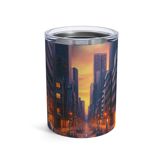 "Melting City: A Surreal Nighttime View" - The Alien Tumbler 10oz