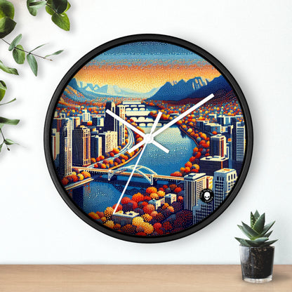 "Twilight Dotted Serenity" - The Alien Wall Clock Pointillism