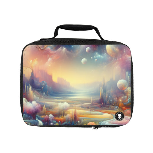 "Delicias de paisajes oníricos: una pintura surrealista" - La bolsa de almuerzo alienígena