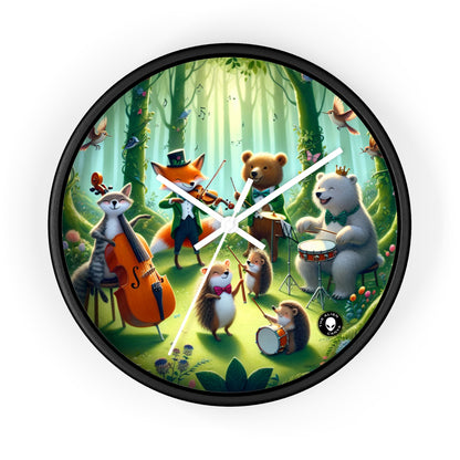 "Animales musicales en el bosque encantado" - El reloj de pared alienígena