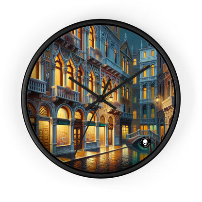 "Venetian Night: A Luminous Street Scene" - The Alien Wall Clock Venetian School