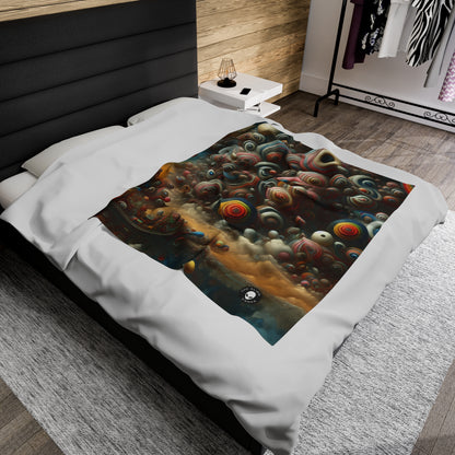 "Dreamscape Sojourn" - The Alien Velveteen Plush Blanket Surrealism