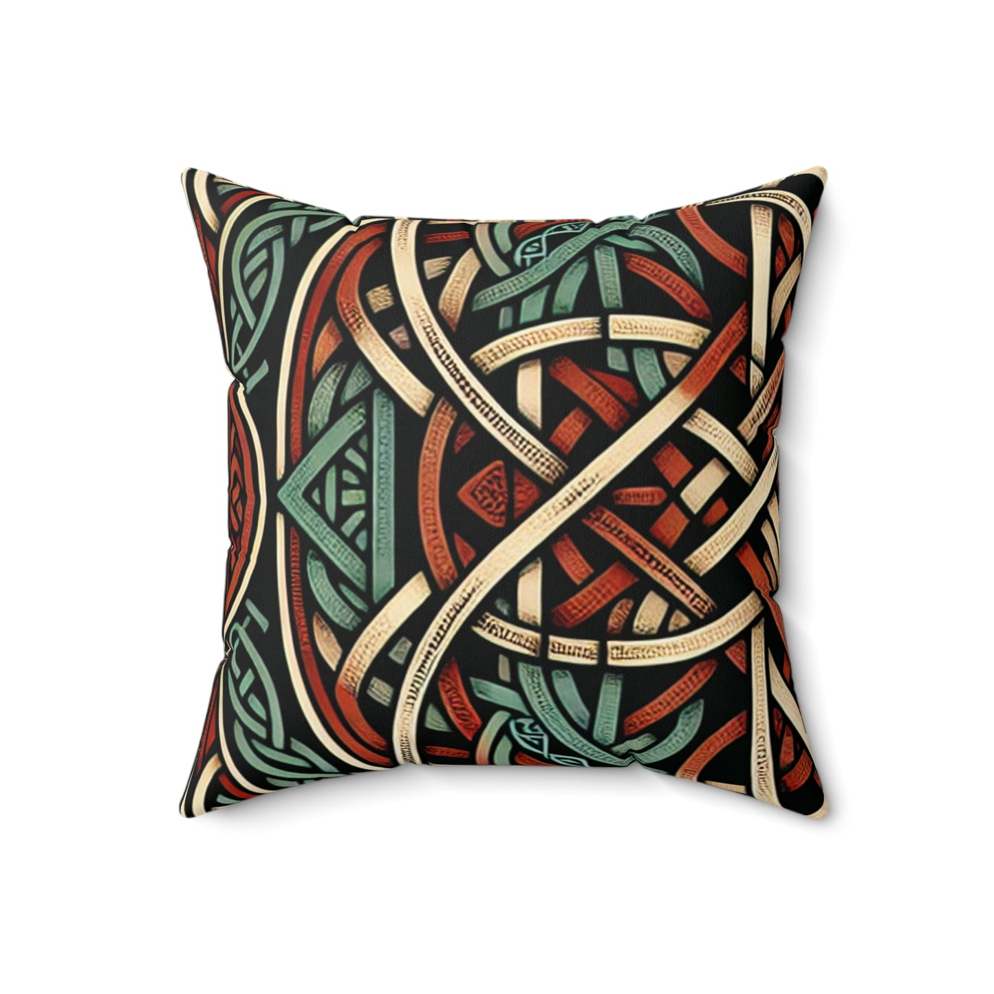 "Majestic Celtic Vision: A Mesmerizing Artwork Inspired by the Cliffs of Moher"- The Alien Spun Polyester Square Pillow Celtic Art