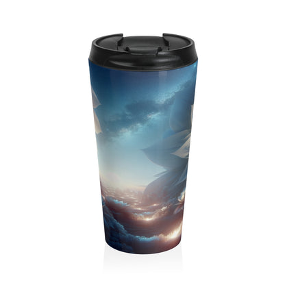 "Midnight Blooms: The Glow of Giant Flowers" - The Alien Stainless Steel Travel Mug