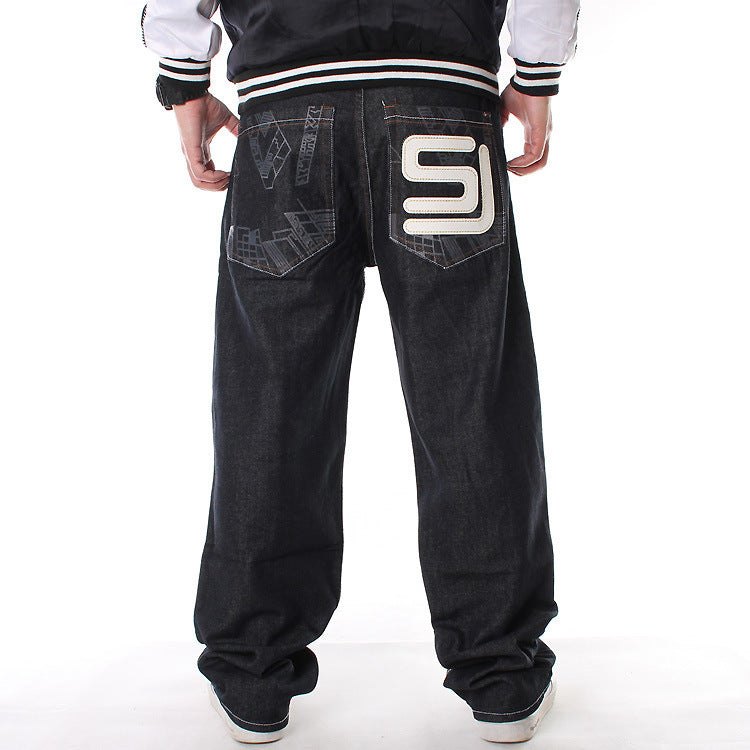 Pantalones de talla grande para hombre Pantalones de skate sueltos con estampado hip-hop